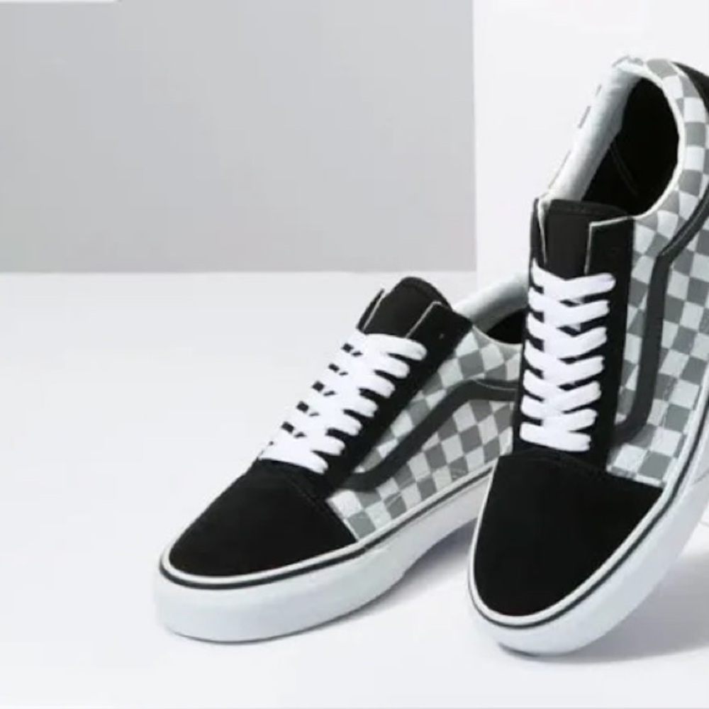 Vans Old Skool Cosmic Check Reflective Black White Sneakers VN0A5JMIB9J NIB 8.5